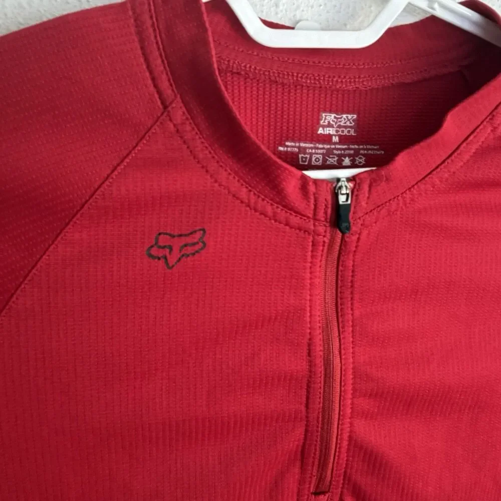 Fox Racing Air Cool 1/4 Zip Jersey Red Short Sleeve Men’s Medium